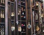 Jewelry Display with 3 ring cubbies and stud slots