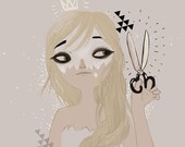 A5 Print // Portrait of a Princess // Rapunzel /// Raiponce // 6x8