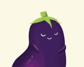 eggplant art print // Lovely vegetables series // 6x8 print
