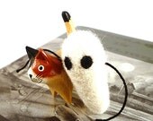 Spooky White Ghost Catnip Cat Toy - Needle Felted Wool