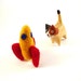 Retro Rocket Catnip Toy - Needle Felted Wool