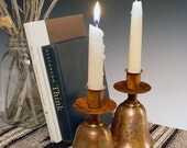 Candle holder. Copper rainbow and steel patina. Natural colors to light up tonight. Set of two. 42
