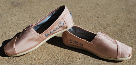 Custom Embroidered TOMS Wedding shoes