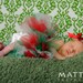 Christmas Holiday Tutu - Red Ivory White Green - Newborn Infant Baby Toddler Girl Outfit - Photography Prop - December Birthday Present