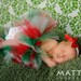 Christmas Holiday Tutu - Red Ivory White Green - Newborn Infant Baby Toddler Girl Outfit - Photography Prop - December Birthday Present