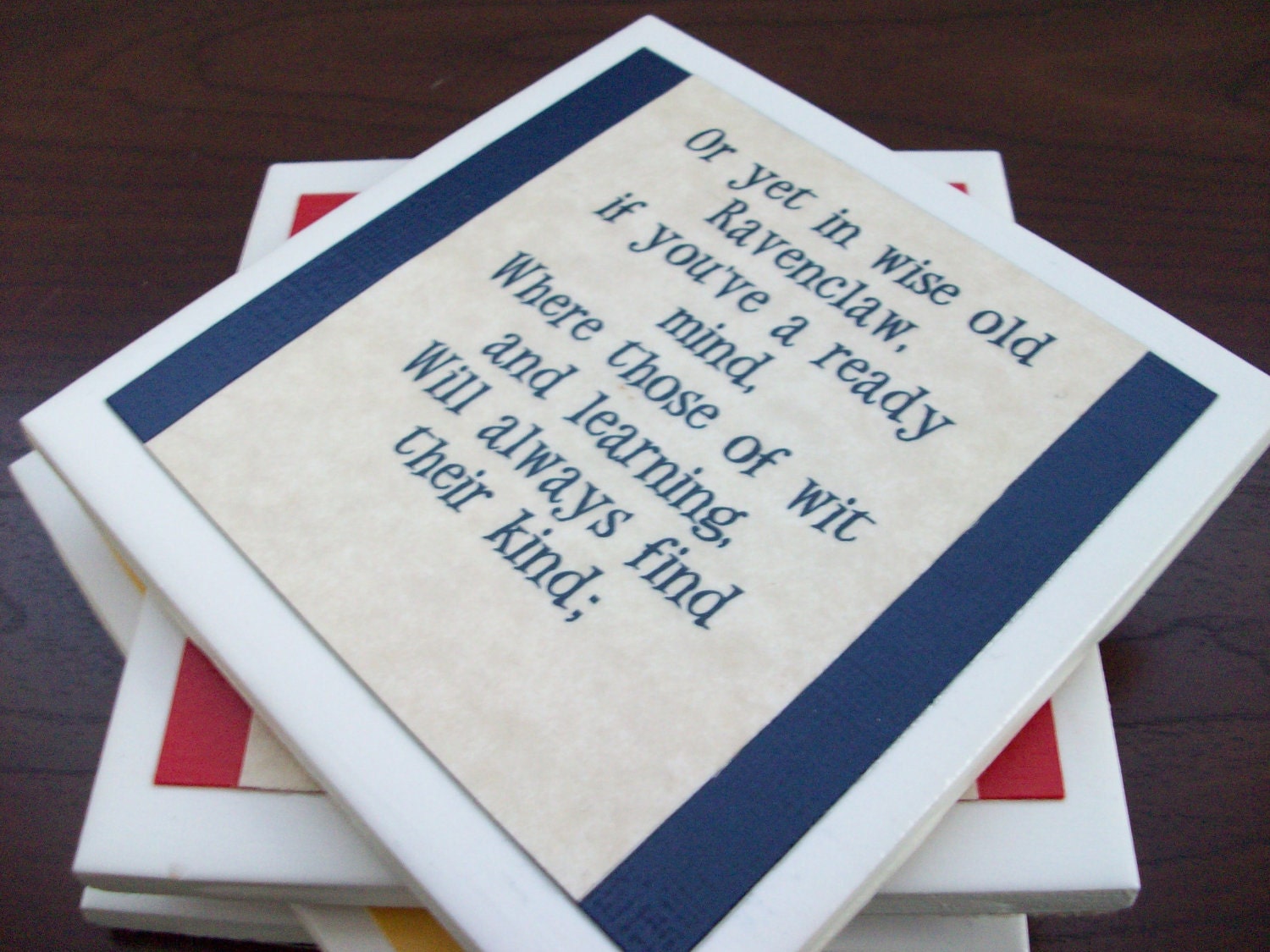 Harry Potter Coasters - Set of 4: Sorting Hat Song - Gryffindor, Ravenclaw, Hufflepuff, and Slytherin