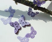 50 Large Purple Butterfly Punches. Amethyst and Lavender. Scrapbook Embellishments.