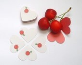 40 Cherry Ripe Heart Die Cuts. Docrafts Papermania Red and White Premium Cardstock. Scrapbooking  Embellishments.