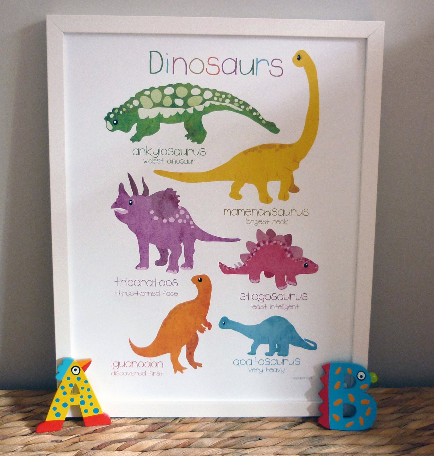 Dinosaur Art: Poster Illustration Poster Print