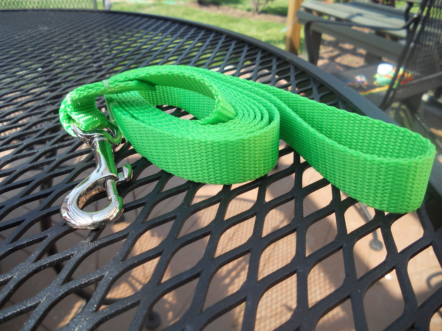 Neon Green Nylon 6 foot Leash (3/4" wide)