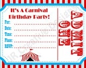 Carnival Invite Circus Invite Circus Invitation Canrival Invitation Carnival Birthday Party Circus Birthday Party Invitation Kids Invite