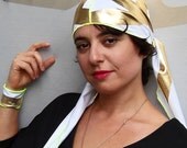 Bling Do-Rags Glam Headscarfs with Gold Chain & neon trim