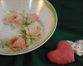 Antique GERMAN CHINA Serving Bowl with ROSES Large in Soft Pastel Colors