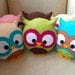Large Plush Turquoise Owl Toy/Pillow