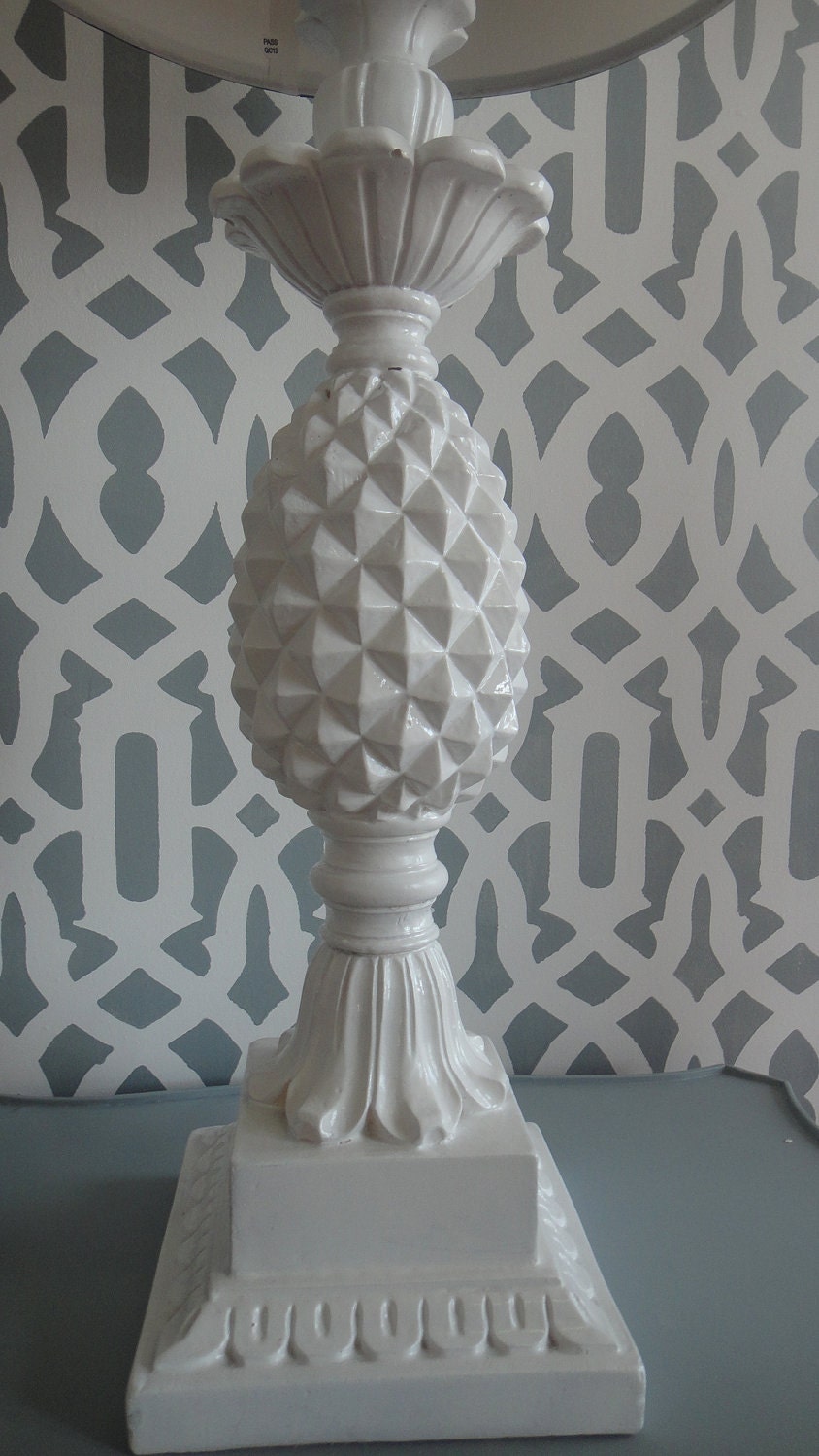 SOLD To Patricia/ Vintage MID CENTURY Pineapple Lamp White Quartite