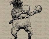 Digital Download for Iron on Transfer Vintage Boxer Bulldog Dog Puppy Boxing Printable DIY Tea Towel Fabric Pillows DT853