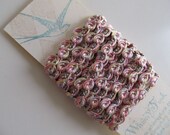SALE ...Whimsical Braid, pastel pink trim, romantic light color edging, gimp pink, yellow, green trim.