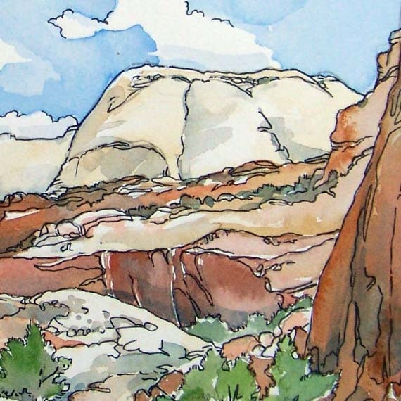 Cresta Chaparral - American southwest desert canyon in rust, gold and tan.