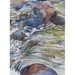 Song of the Water - Original Painting multicolor swirling waterfall cascade over granite river boulders