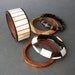 Vintage Bangle Stack . Horn Bone Brass Wood . Collection .