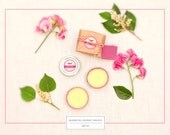 Perfume and Lotion Bars - Gift Set, Blooming Cherry Violets - Sweet Flowers, Crisp Fruit, and Dark Tones - All Natural