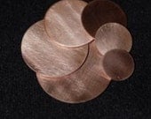 60 Piece Copper Circles NO Holes With Brushed Finish 6 Sizes