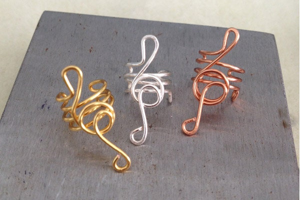 Treble Clef Abstract Ear Cuff Non Pierced