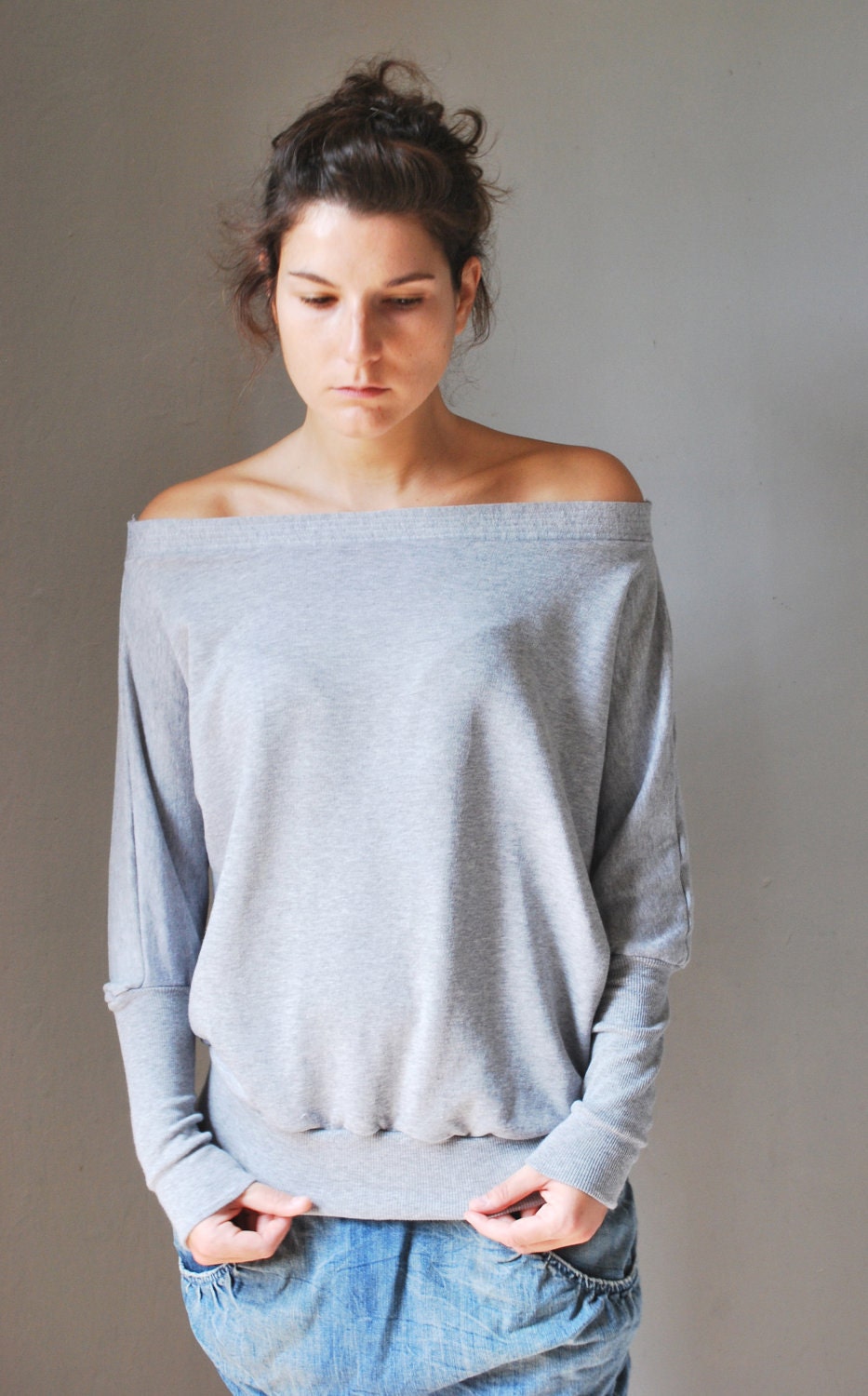 Grey Japanese Sleeves Women sweater  /   Gift for her / Women fashion