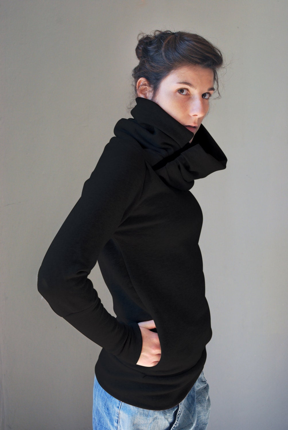 Black Sweatshirt SUN Sweater Women  /  Gift for her / Women fashion
