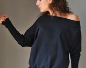 Black Japanese Sleeves Women sweatshirt sweater  / Gift for her / Women fashion