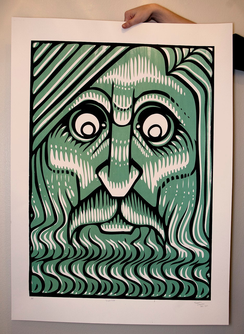 Jupiter - 38"x28" - HUGE 2-Color Art Deco - Screenprint Poster - Thomas Shahan