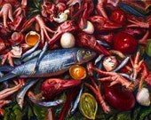 Composition with Meat - Original Oil Painting - 24x36" - Thomas Shahan