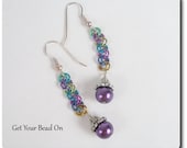 Sterling and Niobium Colorful Dangle Earrings