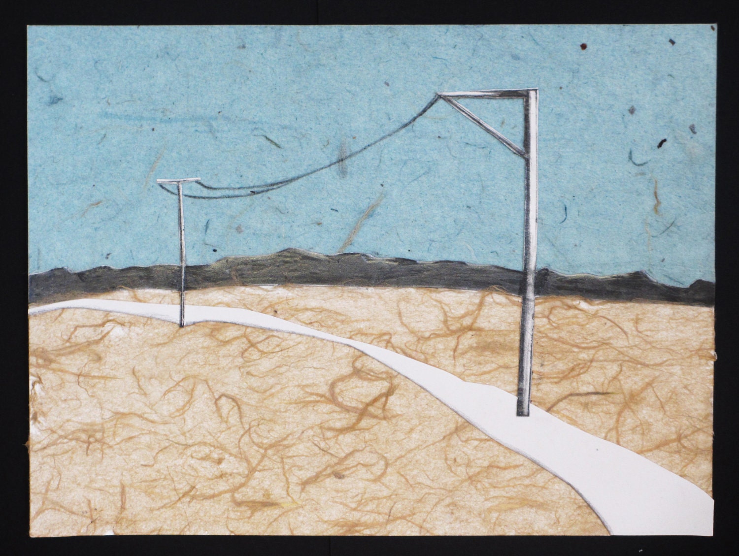 Original Art, Drawing, Collage: 2 Powerlines