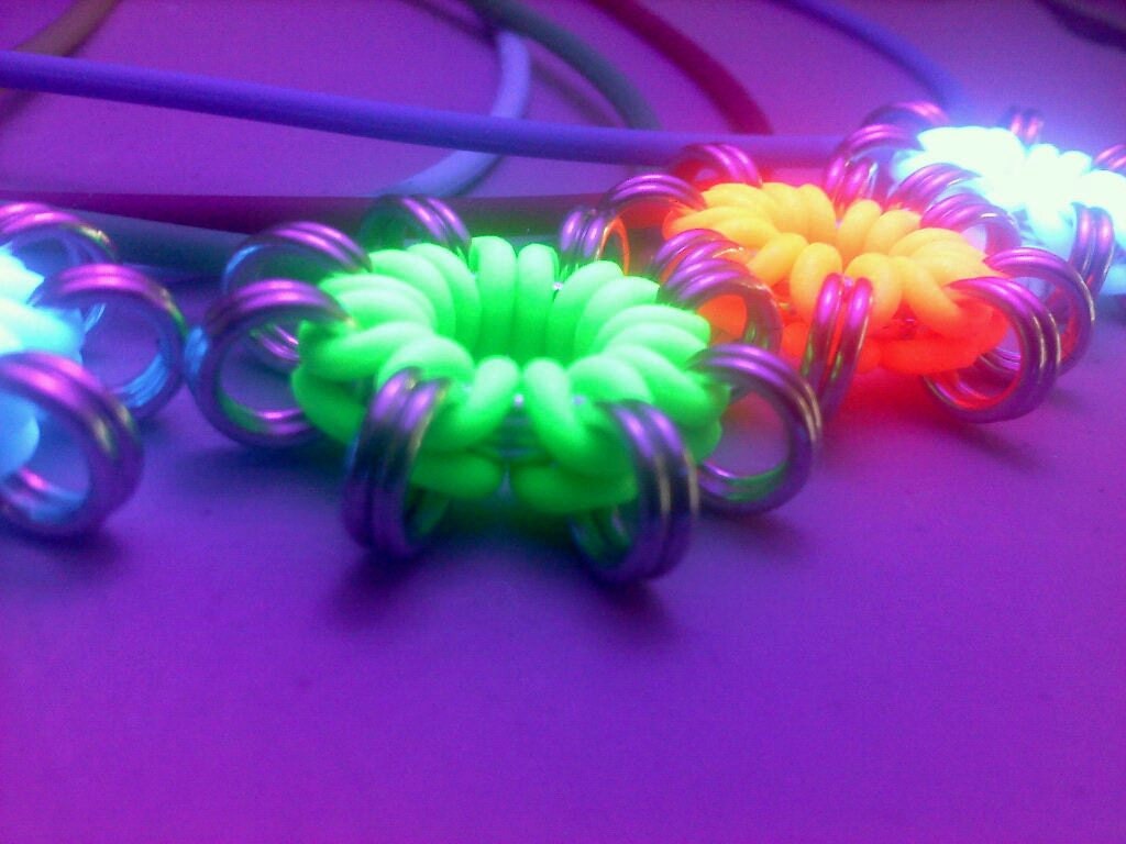 Handmade Chainmail Glow In The Dark Nova Pendant