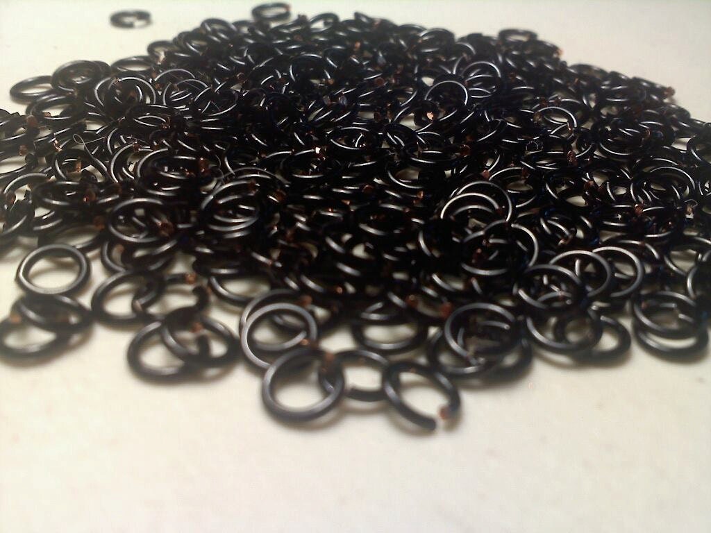 1 oz. Black Enameled Copper 20 Gauge 5/32" ID Handmade Rings