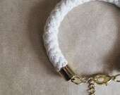 Rope Bracelet - Natural Cotton and Gold