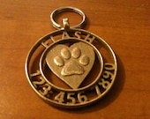Paw on Heart Custom Dog ID Tag