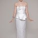 Elegant Wedding Dress: Fluted Peplum Bustier and Column Skirt