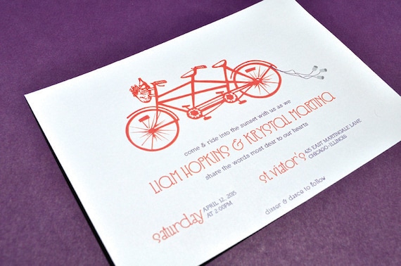Tandem Bike theme - DIY Printable Weddings Invitation Set: Invitation & RSVP