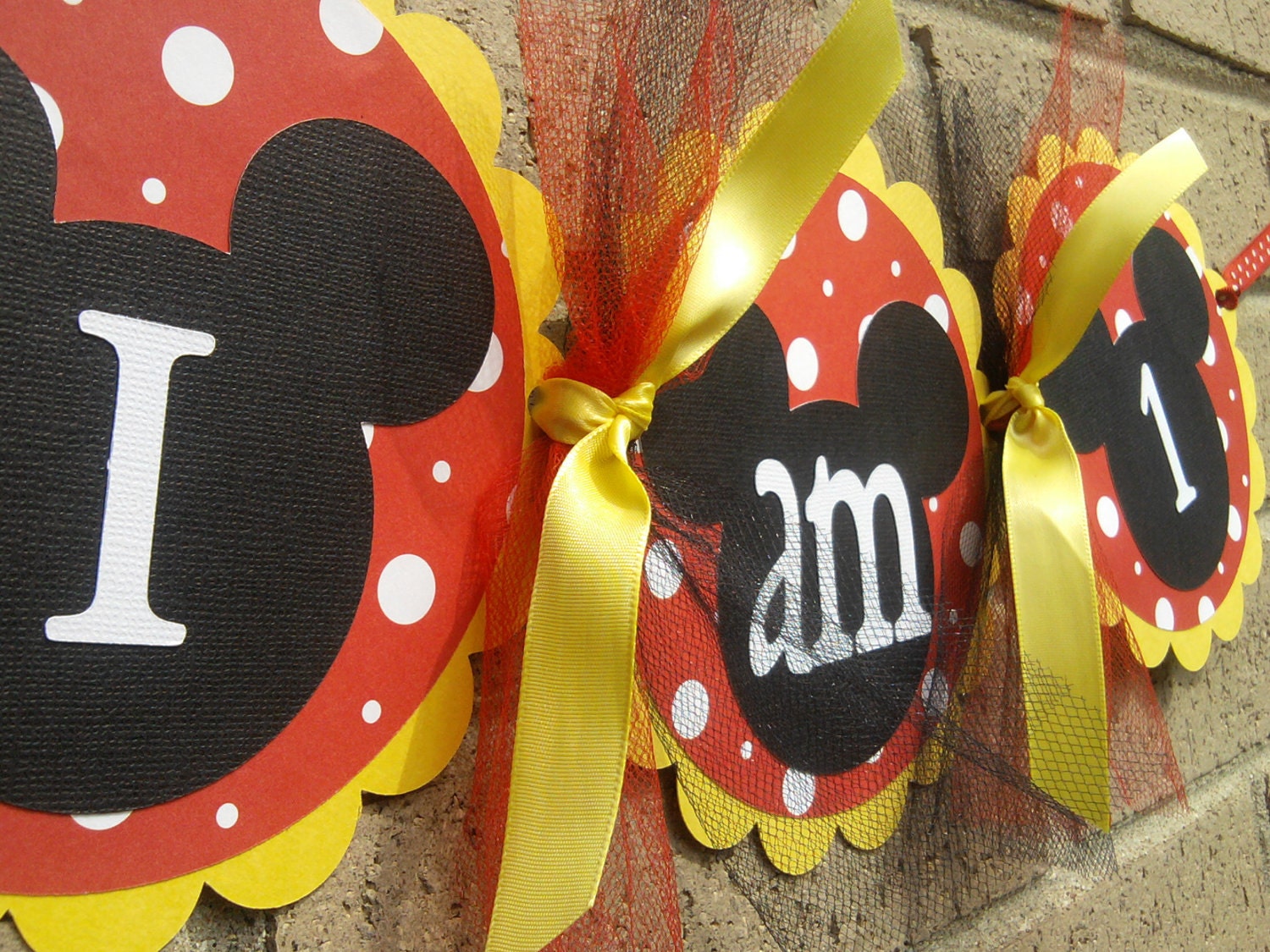 Mickey Mouse Inspired I Am 1 High Chair Banner