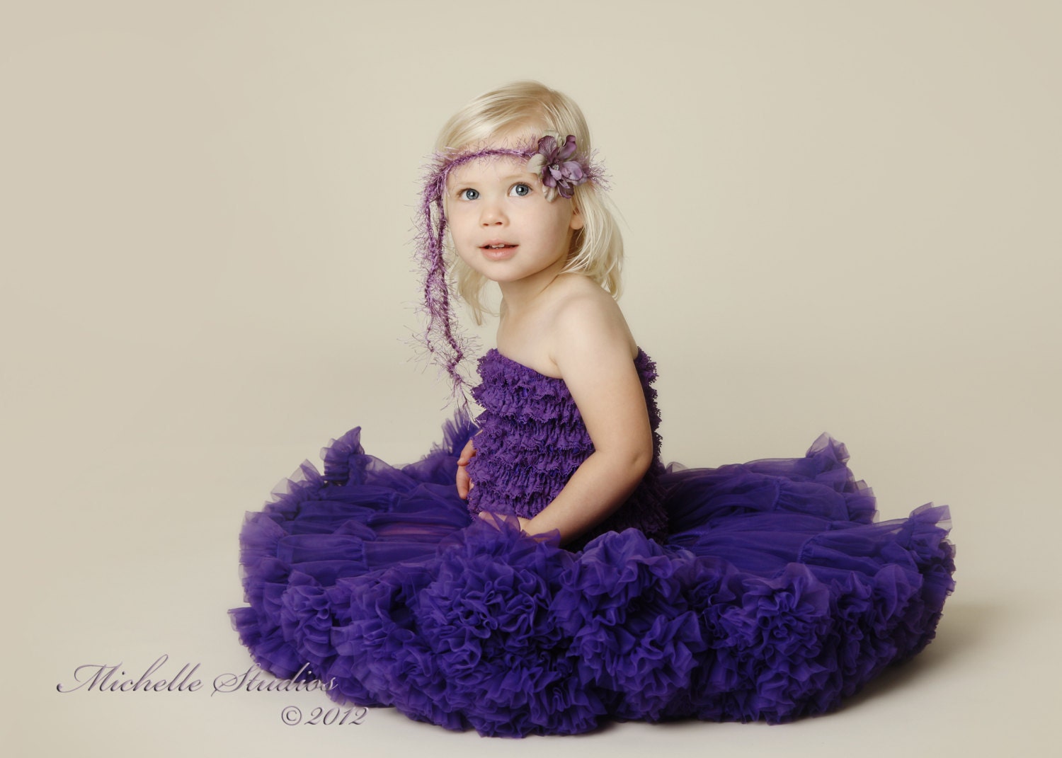 newborn photography prop- luxury light purple crocheted halo headband flower, baby shower, baby photo prop,toddler photodraphy,wedding,party