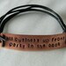 Supernatural Inspired Handstamped Bracelet 'all business up front party in the back'.
