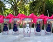 set of 5-Wedding Party Tumblers-Personalized Acrylic Tumbler with Bridesmaid/Bride Dress