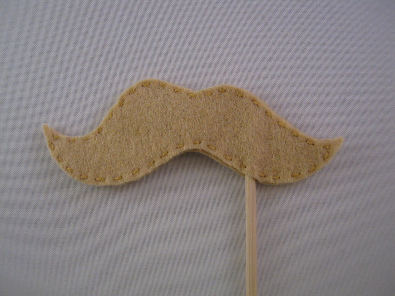 Blonde Felt Moustache on a Stick