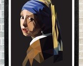 Girl with pearl earing - original print 11X14 - all triangles