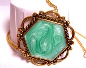 Mint Green Indian Gold Hexagon - Pistachio Swirl - Roped Gold