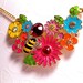 Garden Of Eden Necklace - Colorful - Bumble Bee Insect - Flower blooms