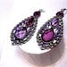 Purple Petal Gypsy Earrings Lavender Crystal Long Dangle
