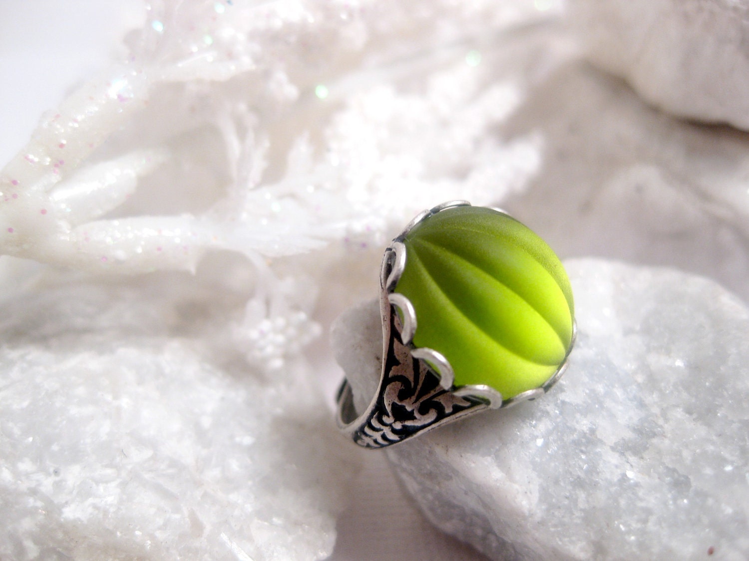 Green With Envy Gothic Ring